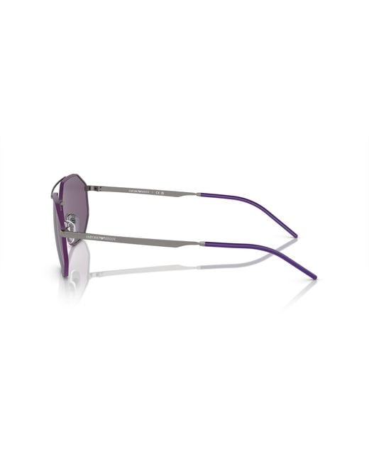 Emporio Armani Black Ea2147 30031A Sunglasses Metal Geometric Normal for men