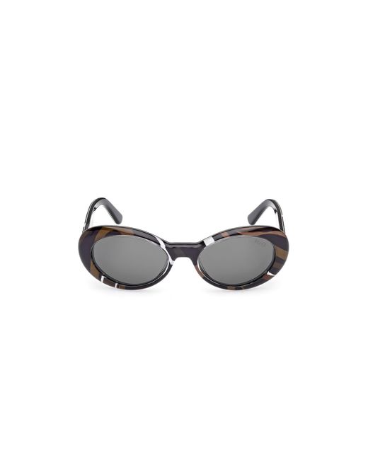 Emilio Pucci Black Ep0234 99A Sunglasses Acetate Smoke Round Normal