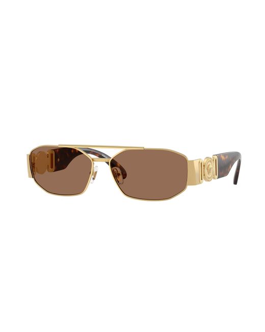 Versace Black Ve2287 100273 Sunglasses Metal Geometric Normal for men