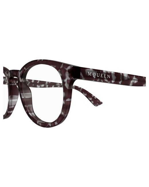 McQueen Black Am0514O 002 Optical Frames Acetate Transparent Round