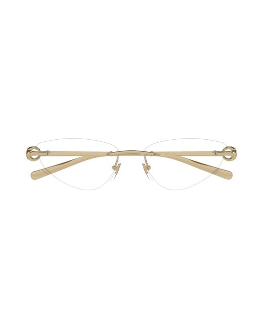 Gucci Black Gg1702O 002 Optical Frames Metal Transparent Cat Eye