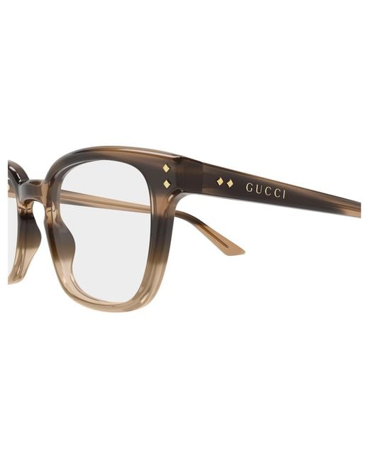 Gucci Black Gg2132O 012 Optical Frames Acetate Transparent Squared for men