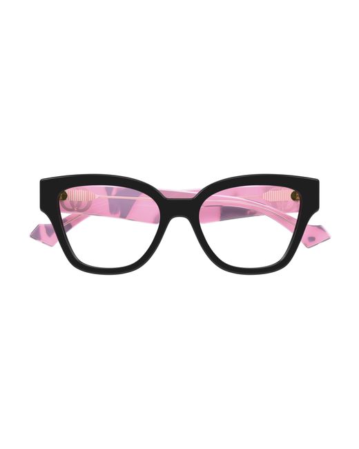 Gucci Black Gg1424O 012 Optical Frames Acetate Transparent Round