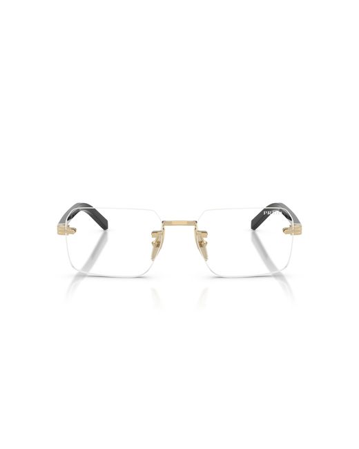 Prada Black Pr D55S Zvn10W Sunglasses Metal Transparent Squared Normal for men