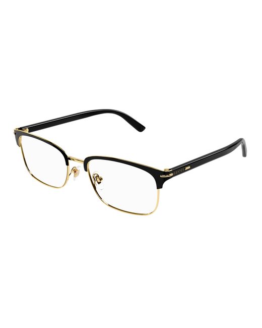 Gucci Black Gg1448O 003 Optical Frames Metal Transparent Squared for men