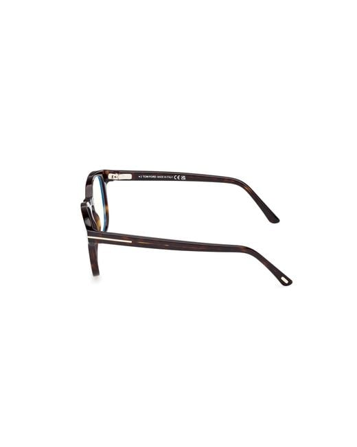 Tom Ford Black Ft5532-B 52N Optical Frames Acetate Round Normal for men