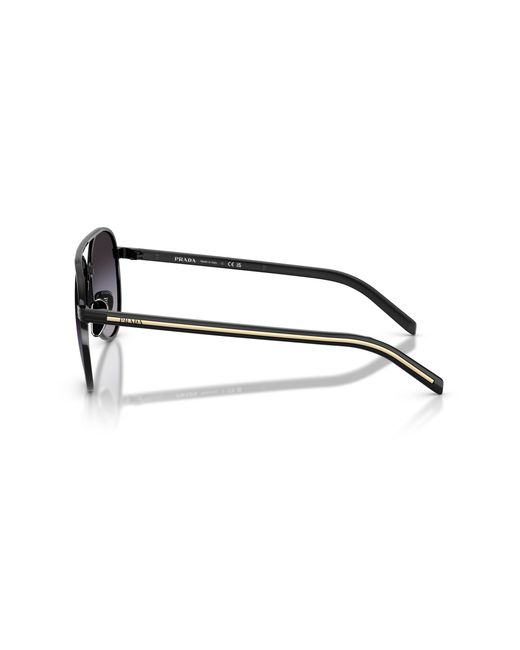 Prada Black Pr B57S Aav90A Sunglasses Steel Pilot Normal Shaded