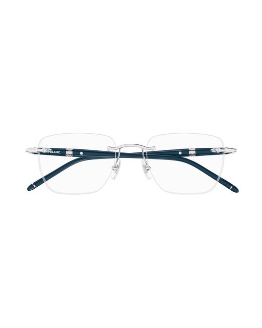 Montblanc Black Mb0346O 002 Optical Frames Metal Transparent Squared for men