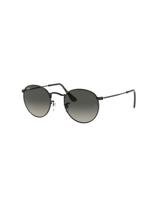 Ray-Ban Black Rb3447n Flat Lens Metal Round Sunglasses for men