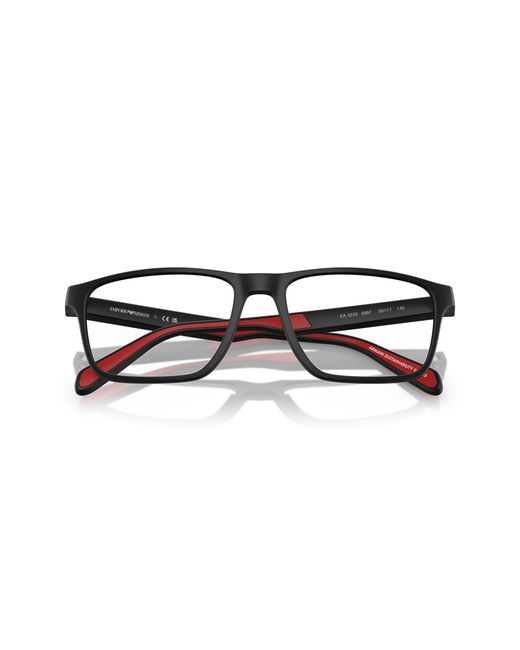 Emporio Armani Black Ea3233 5997 Optical Frames Injected Squared Normal for men
