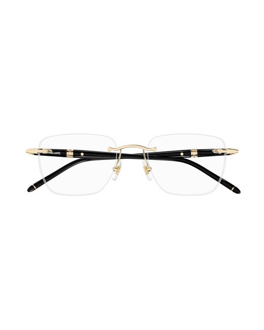 Montblanc Black Mb0346O 001 Optical Frames Metal Transparent Squared for men