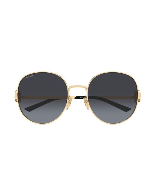 Gucci Black Gg2047S 001 Sunglasses Metal Round