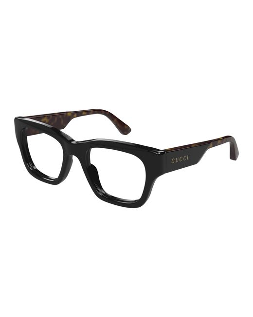 Gucci Black Gg1669O 010 Optical Frames Acetate Transparent Squared for men