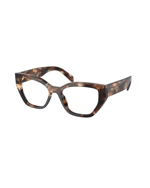 Prada Black Pr A16V 14P1O1 Optical Frames Acetate Transparent Geometric Normal