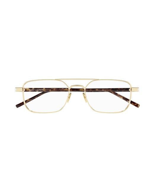Saint Laurent Black Sl 780 002 Optical Frames Metal Transparent Squared for men