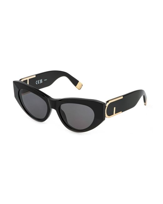 Furla Black Sfu881 700 Sunglasses Acetate Smoke Cat Eye Normal
