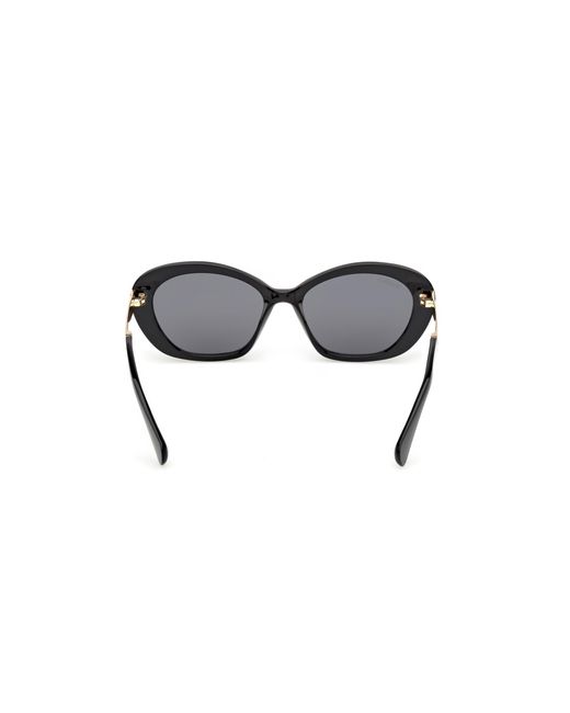 MAX&Co. Black Mo0133 01A Sunglasses Injected Smoke Round Normal