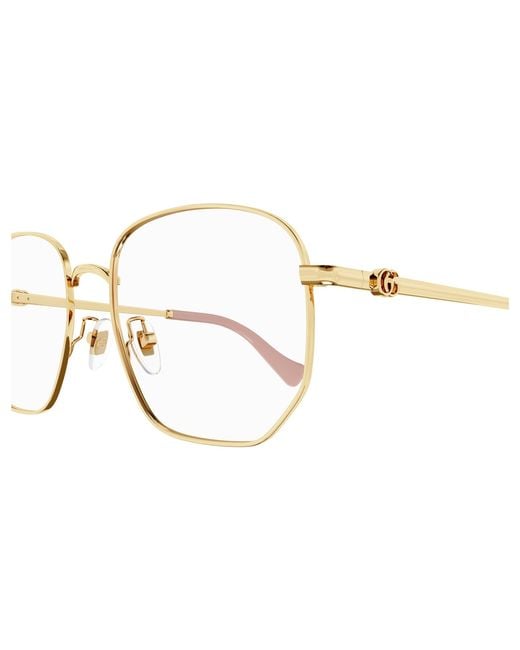 Gucci Black Gg1420Ok 003 Optical Frames Metal Transparent Geometric