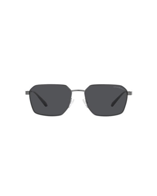 Emporio Armani Black Ea2140 300387 Sunglasses Metal Squared Normal for men
