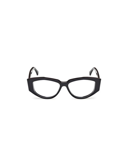 Max Mara Black Mm5159 001 Optical Frames Acetate Round Normal