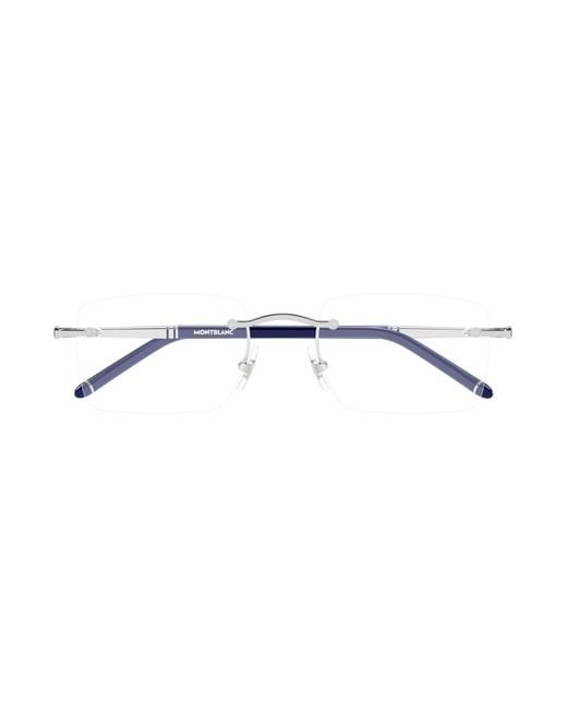 Montblanc Black Mb0444O 002 Optical Frames Metal Transparent Squared for men