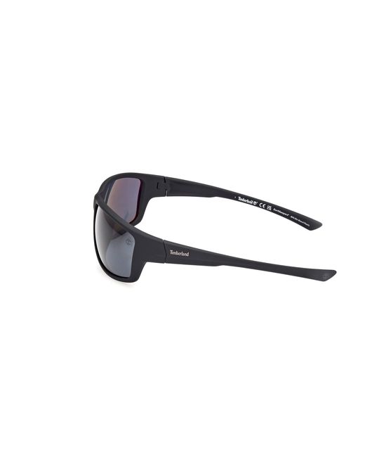 Timberland Black Tb00003 02D Sunglasses Injected Smoke Squared Polarized for men