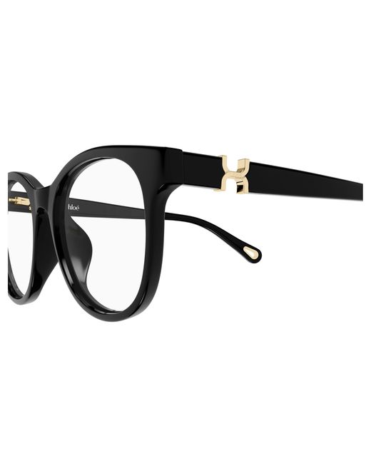 Chloé Black Ch0375O 001 Optical Frames Acetate Transparent Round