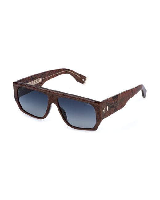 Police Black Splr81 G.O.A.T. 5 0Xap Sunglasses Acetate Smoke Squared Anti-Glare Nuanced for men