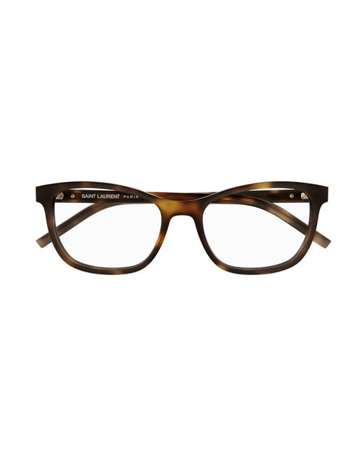 Saint Laurent Black Sl M121 002 Optical Frames Plastic Squared