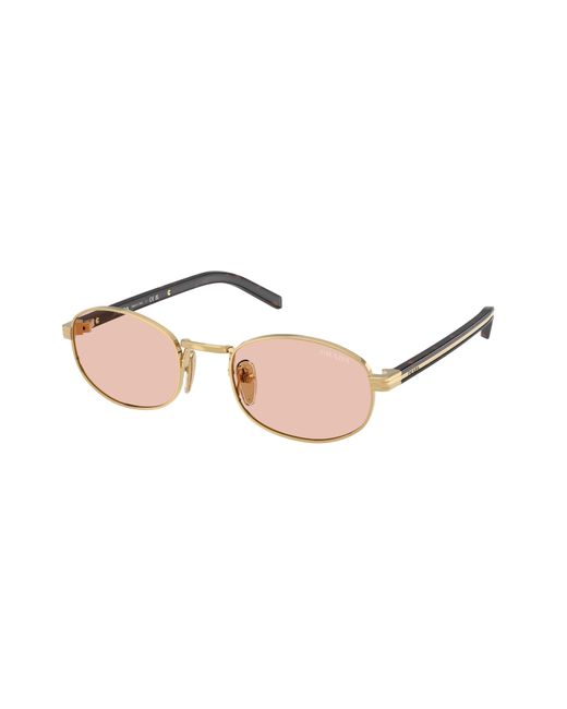 Prada Black Pr B53S 5Ak50V Sunglasses Steel Round Normal
