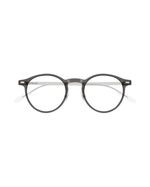 Montblanc Black Mb0426O 004 Optical Frames Injected Transparent Round for men