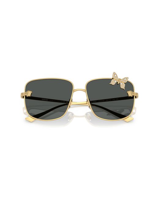 Versace Black Ve2282 100287 Sunglasses Metal Squared Normal