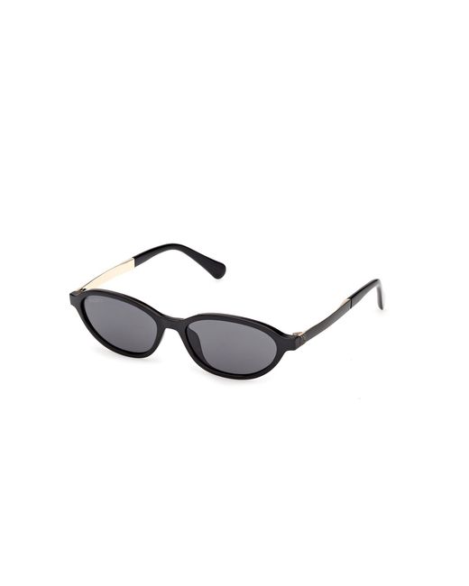 MAX&Co. Black Mo0158 01A Sunglasses Injected Smoke Round Normal