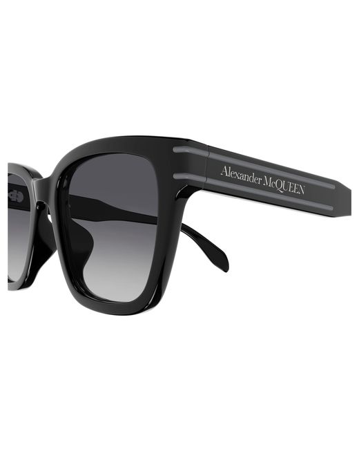 McQueen Black Am0399Sa 001 Sunglasses Acetate Squared Shaded