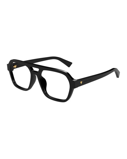 Bottega Veneta Black Bv1336Oa 001 Optical Frames Acetate Transparent Pilot for men