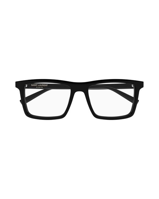Saint Laurent Black Sl 906 004 Optical Frames Acetate Transparent Squared for men