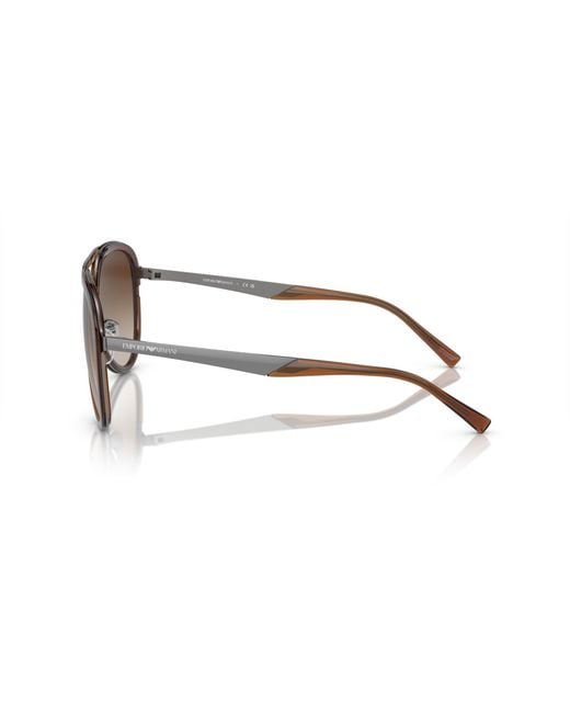 Emporio Armani Black Ea2145 336013 Sunglasses Metal Pilot Normal Shaded for men