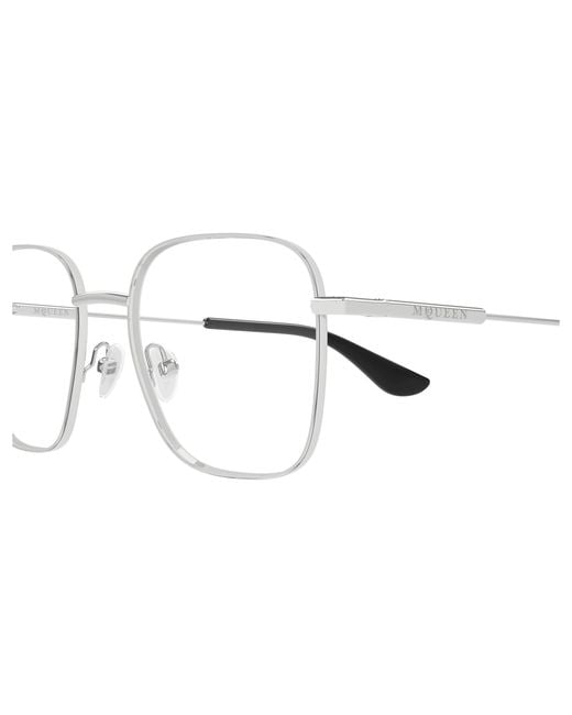 McQueen Black Am0565O 001 Optical Frames Metal Transparent Squared