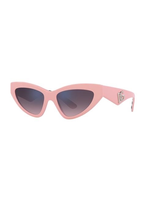 Dolce & Gabbana Black Dg4439 3098H9 Sunglasses Acetate Cat Eye Mirrored Shaded