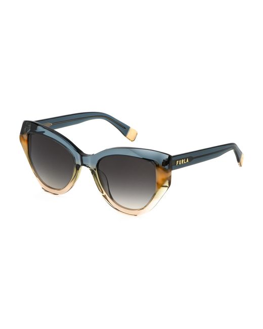 Furla Black Sfu886V 07Ng Sunglasses Acetate Smoke Geometric Normal Nuanced