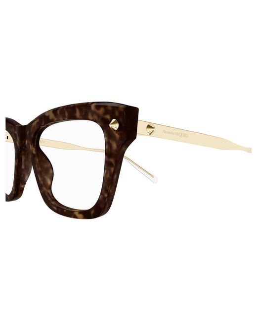 McQueen Black Am0484O 006 Optical Frames Acetate Transparent Squared