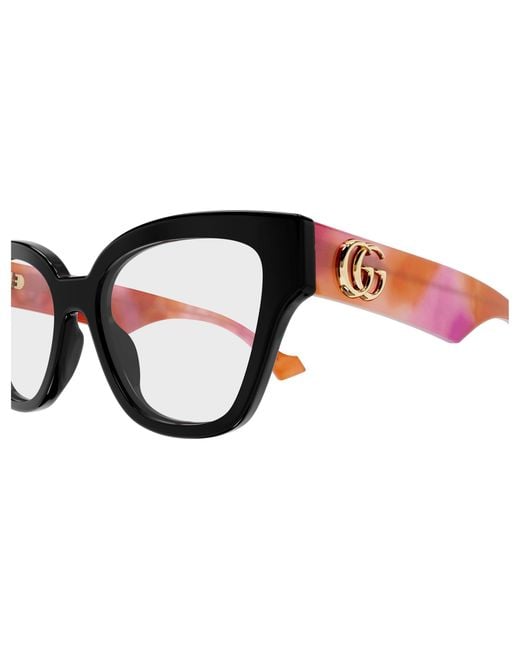 Gucci Black Gg1424O 015 Optical Frames Acetate Transparent Round