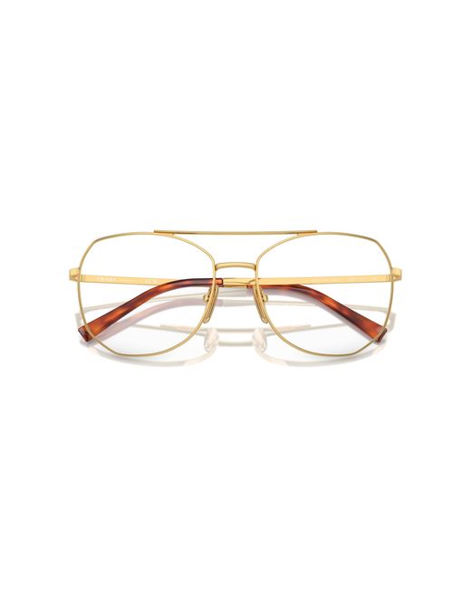 Prada Black Pr A58V 5Ak1O1 Optical Frames Steel Geometric Normal