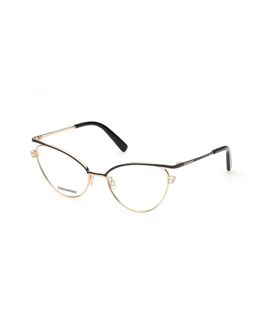 DSquared² Black Dq5333 032 Optical Frames Outlet Metal Cat Eye