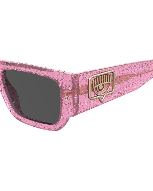 Chiara Ferragni Black Cf 7013/S Qr0/Ir Outlet Sunglasses Plastic Squared Normal