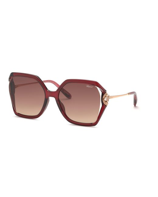 Chopard Black Sch407S 0D66 Sunglasses Injected Geometric Anti-Glare Nuanced