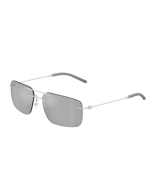 Moncler Black Me4003 Doppler 10048V Sunglasses Steel Squared Mirror