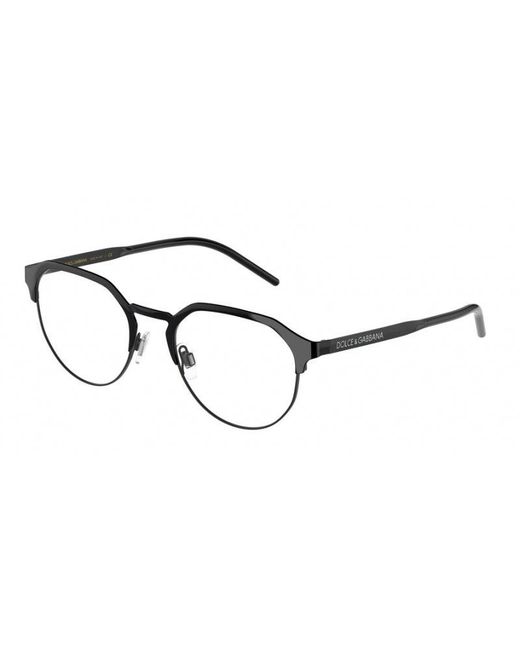 Dolce & Gabbana Black Dg1335 01 Optical Frames Metal Pantos for men