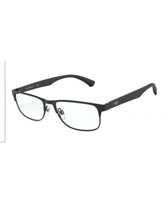 Emporio Armani Black Ea1096 3014 Matte Optical Frames Metal Squared for men