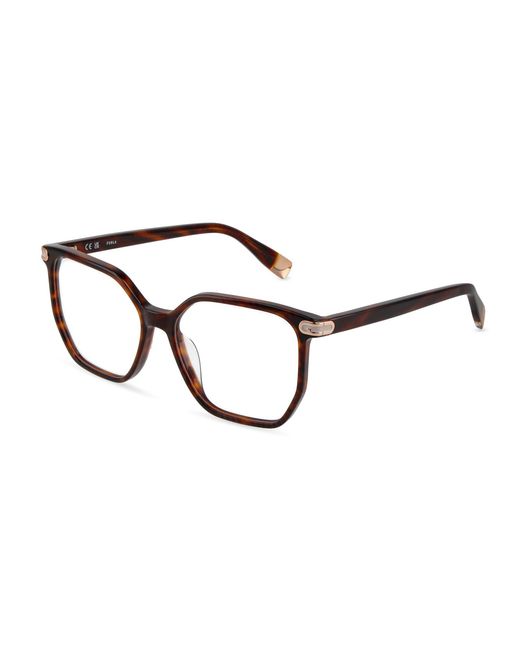 Furla Black Vfua98 C10Y Optical Frames Acetate Geometric